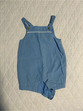 Janie and Jack Light Blue Pinstripe Romper